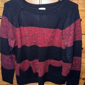 GAP Black and Red Striped Women's Sweater